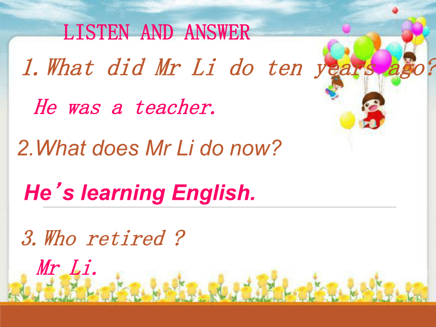 外研版（三起）五年级英语下册课件 unit2 Mr Li was a teacher
