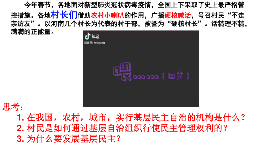 2.3 民主管理：共创幸福生活 课件-2020-2021学年高中政治人教版必修二（共28张PPT）