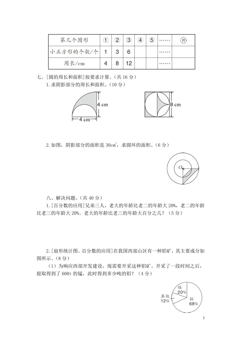 人教版數學六年級上冊高分壓軸題綜合測評卷含答案