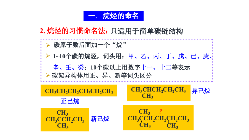 第二单元 有机化合物的分类和命名