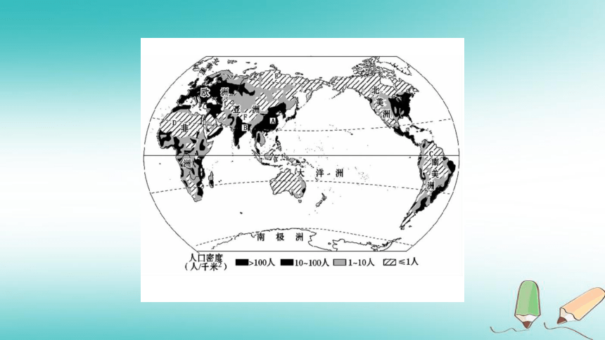 2018年七年级地理上册第5章第1节世界的人口   习题课件（新版）
