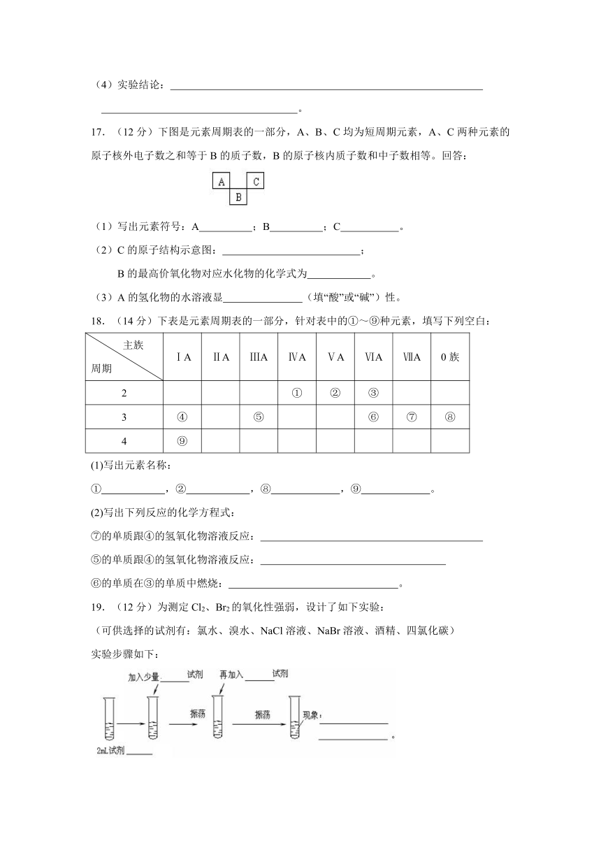 广东省东莞市麻涌中学2015-2016学年高一下学期第一次月考化学试题 Word版含答案