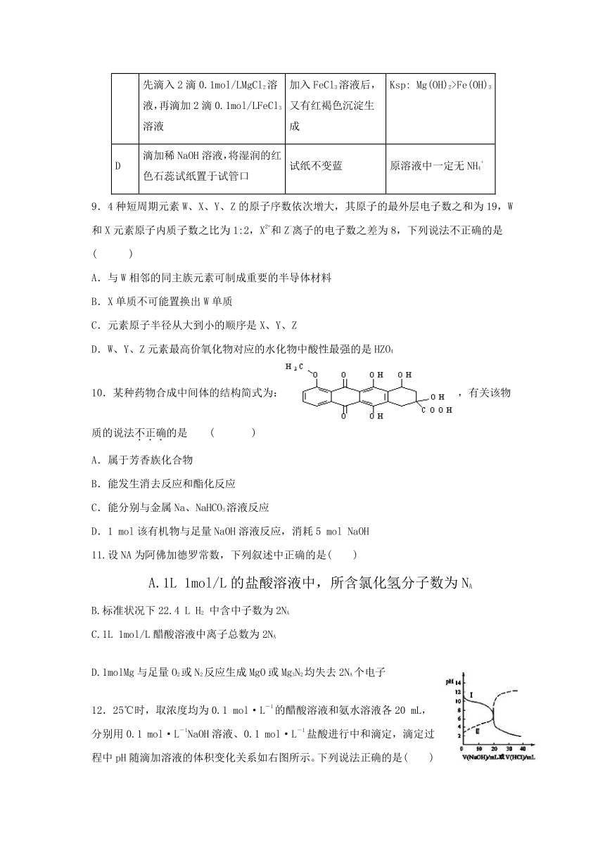 陕西省黄陵中学2017届高三（普通班）下学期期中质量检测理科综合试卷