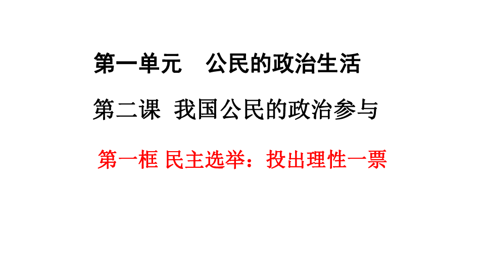 2.1民主选举：投出理性一票  课件(共20张PPT)