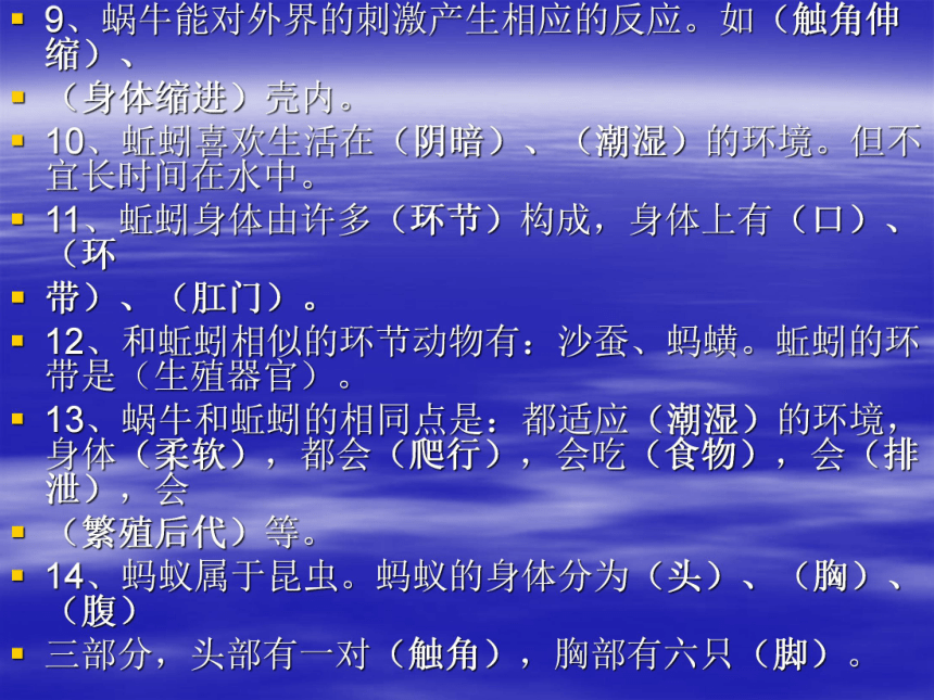 三年级上册科学总复习