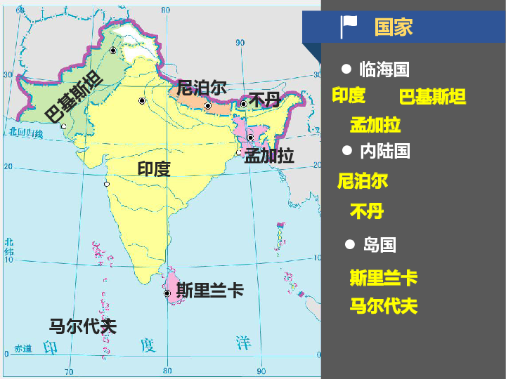 南亚五国地图图片
