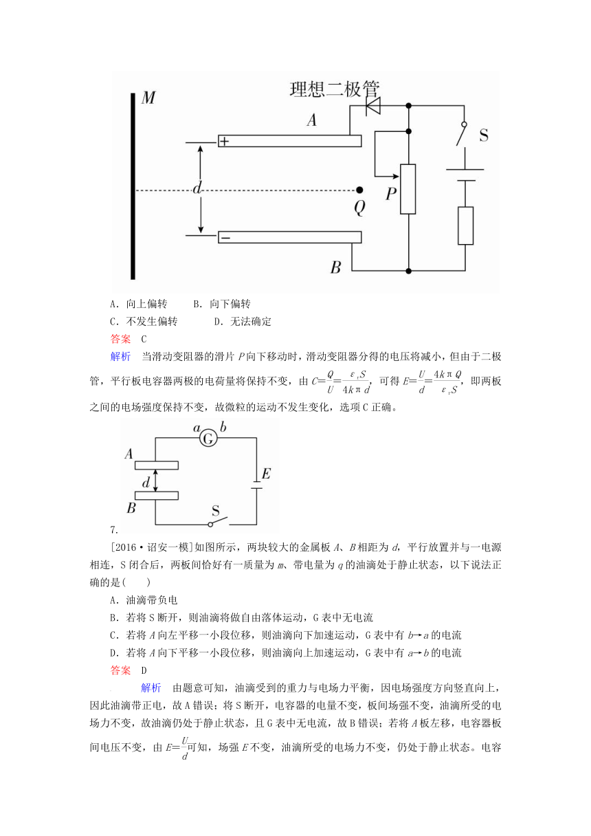 2017届河南安阳洹北中学高考物理真题与模拟单元重组卷：第十二单元 静电场电容带电粒子在电场中的运动