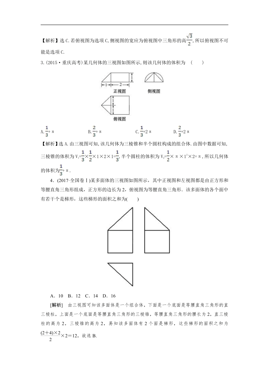2019届高考文数小题专练：立体几何