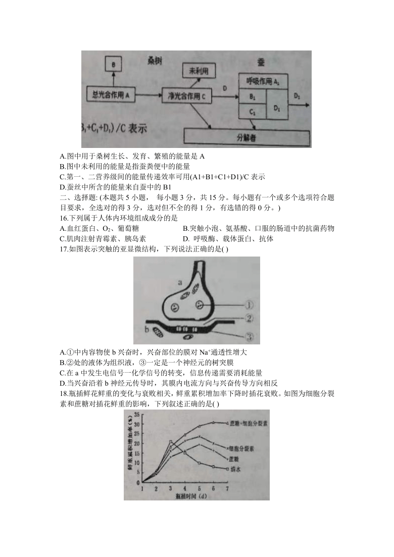 湖北省智学联盟2020-2021学年高二上学期12月联考生物试题 Word版含答案