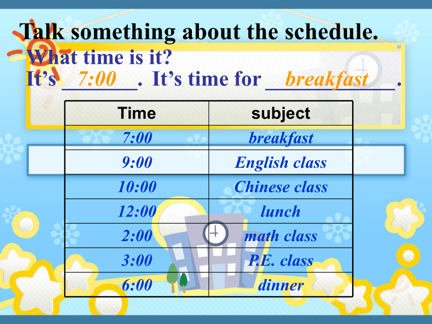 Unit 2 What time is it? PA Let’s learn 课件