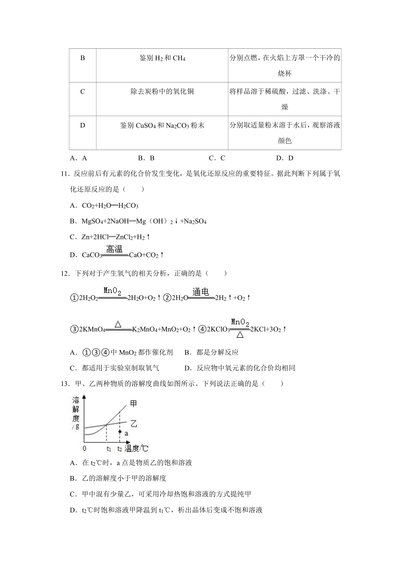 2021年重庆市南岸区中考化学质检试卷(解析版)