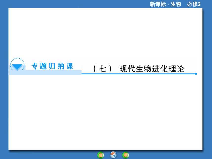 【课堂新坐标，同步备课参考】2013-2014学年高中生物（人教版）必修2课件：专题归纳课7第7章《现代生物进化理论》（共24张PPT）