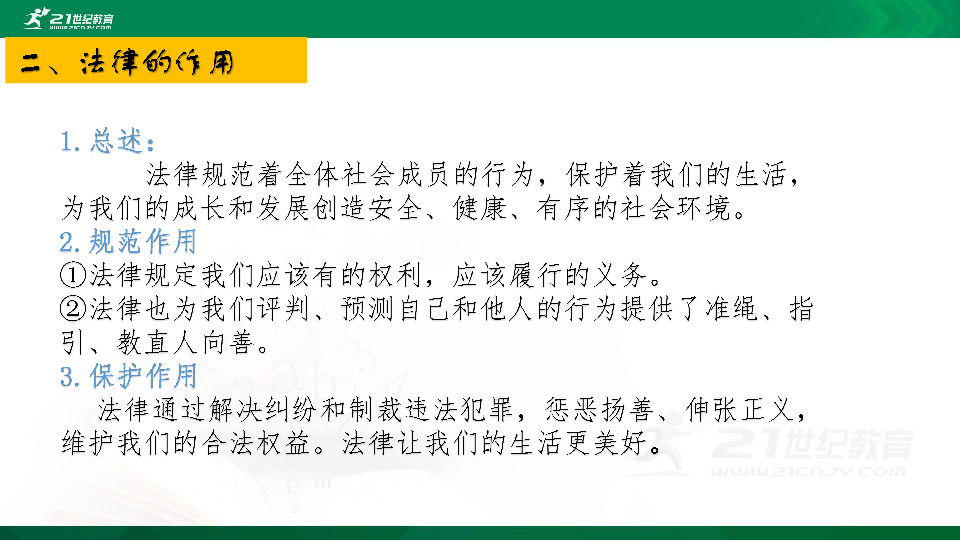 【中考道法】1-3-1知道法律是由国家制定或认可，由国家强制力保证实施的一种特殊行为规范。理解我国公民在法律面前一律平等 课件（9张PPT）