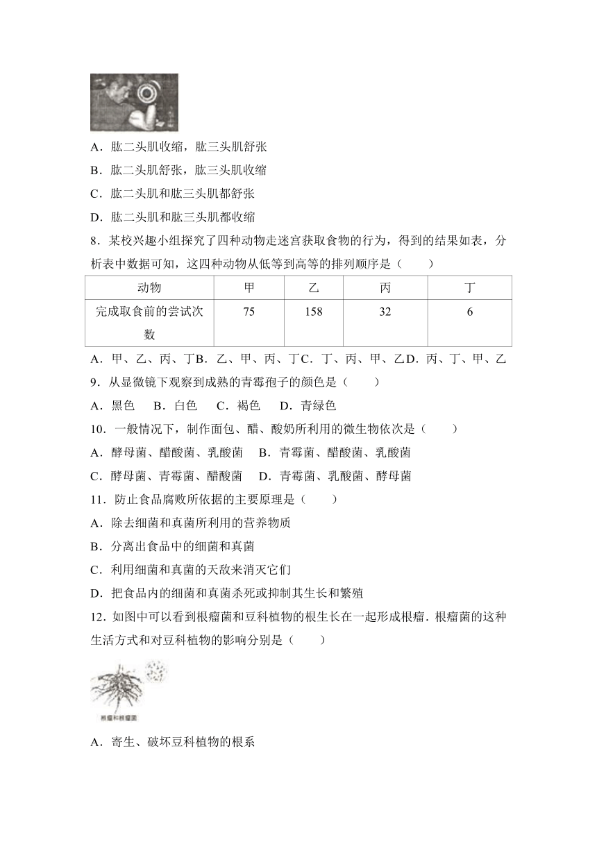 山西省太原市2016-2017学年八年级（上）期末生物试卷（解析版）