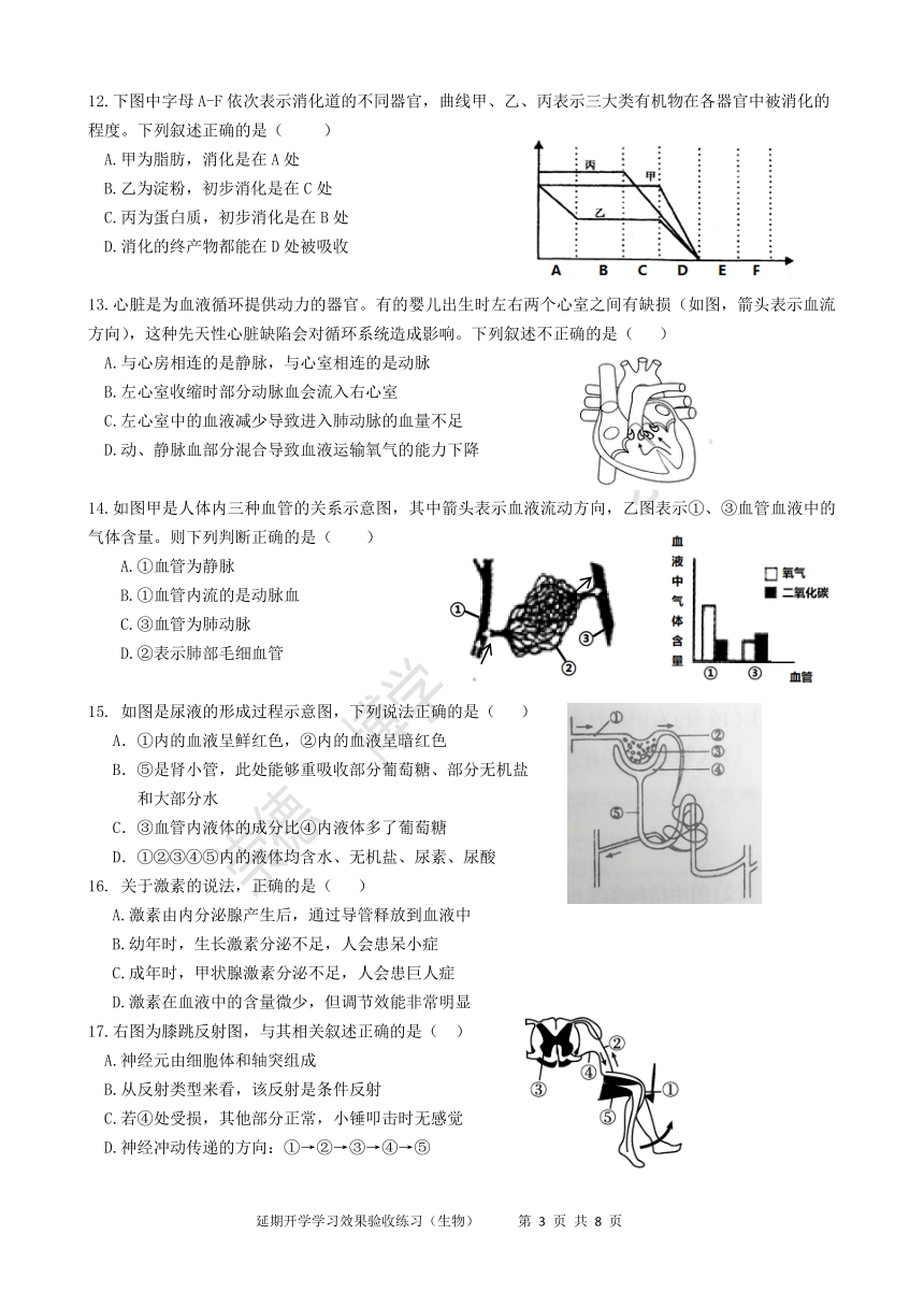 北京人大附朝阳学校2019-2020第二学期初三延期开学学习效果验收练习（pdf版，有答案）