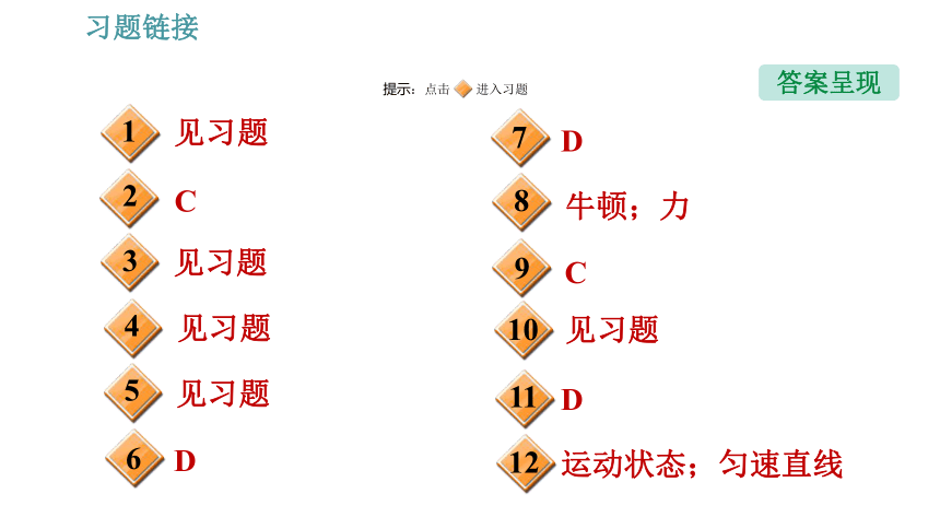 人教版八年级下册物理习题课件 第8章 8.1.1    牛顿第一定律（26张）