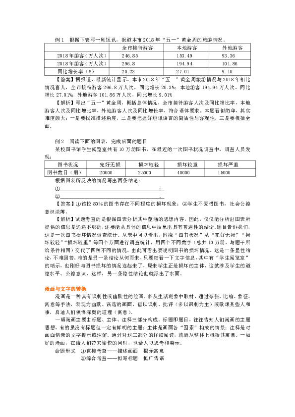 人教版语文高三一轮复习教学资料、复习补习资料：第23讲 总复习：图文转换