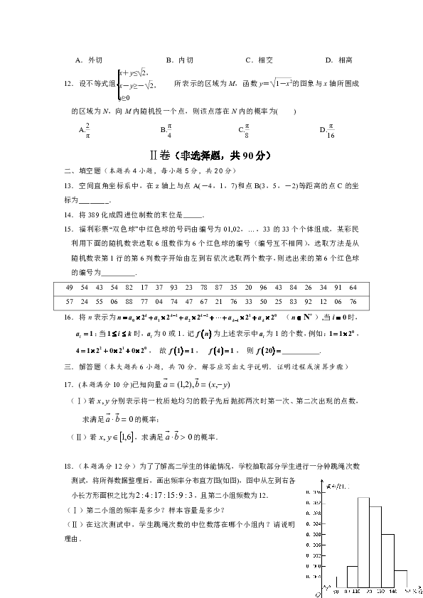 湖北省随州市第二高级中学、郧阳中学2018-2019学年高二上学期期中联考数学（文）试题