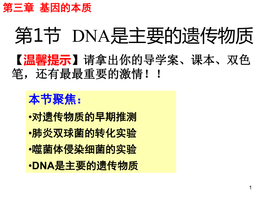 人教版高一生物必修二（课件）3.1DNA是主要的遗传物质 （共46张PPT）