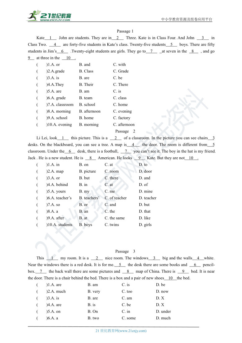 小升初英语通用版 完形填空11复习试卷（含答案及解析）