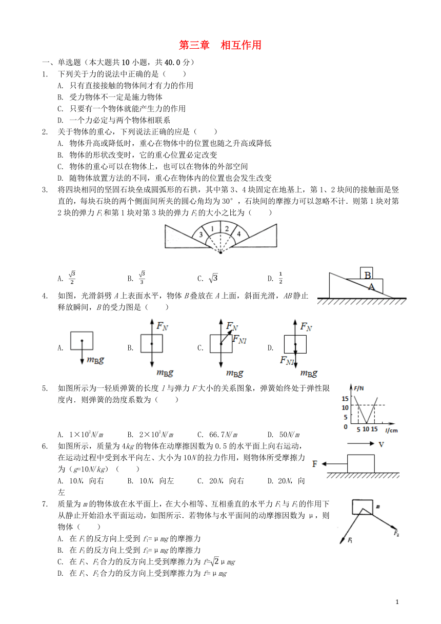 2018年高中物理第三章相互作用单元检测新人教版必修1