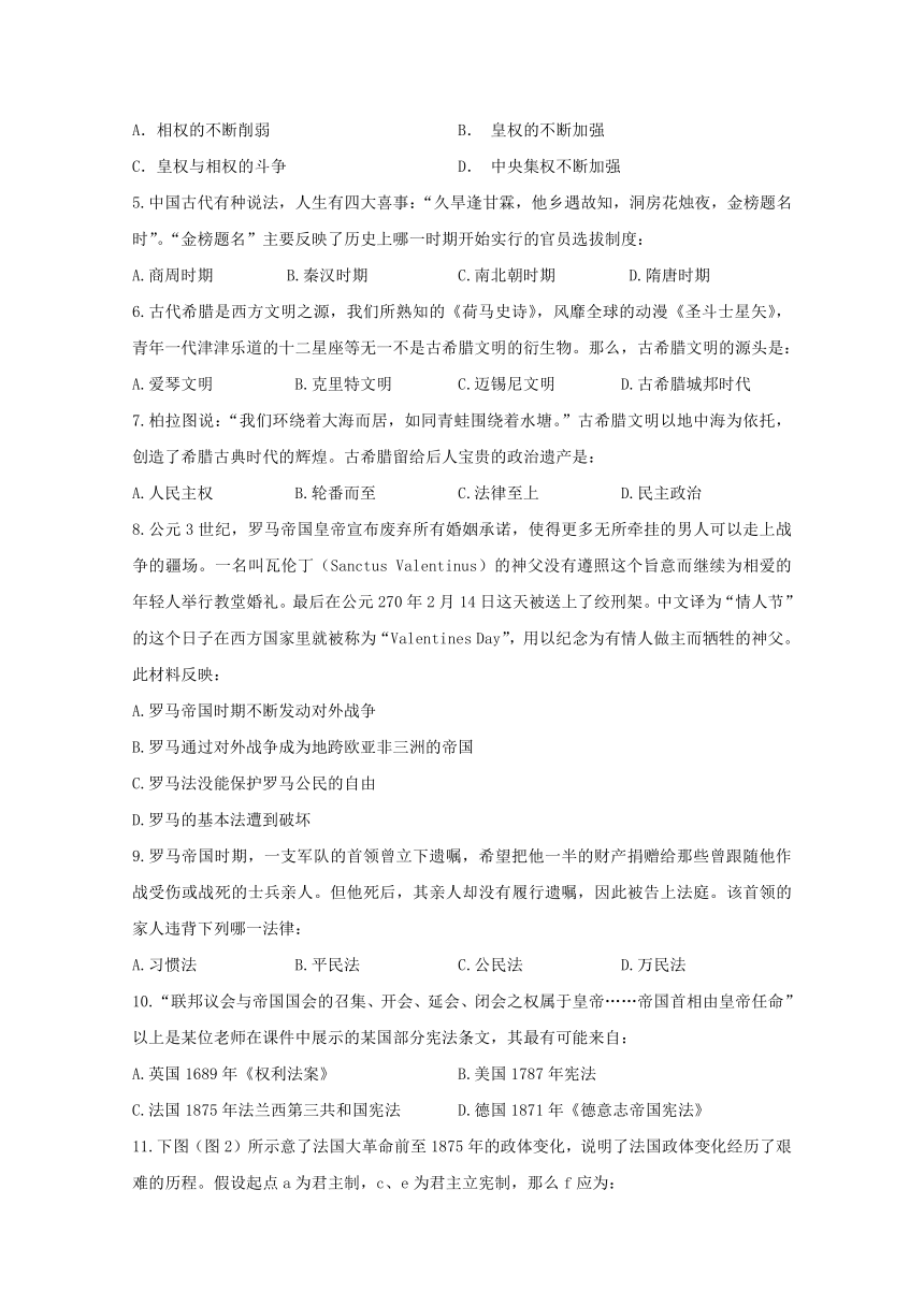 辽宁省抚顺市六校联合体2017-2018学年高一上学期期末考试历史试题 Word版含答案