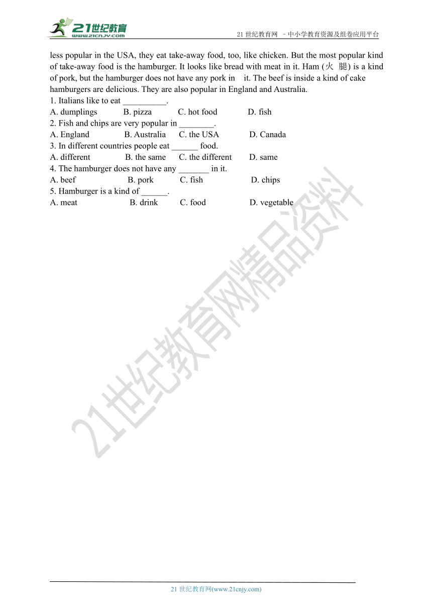 Module 4 Healthy food. Unit 3 Language in use试卷