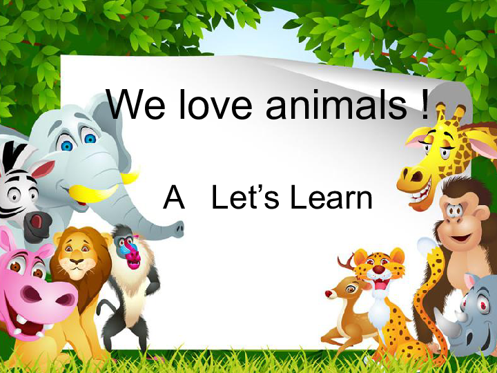 Unit 4 We love animals PA Let’s Learn 课件（共23张PPT）