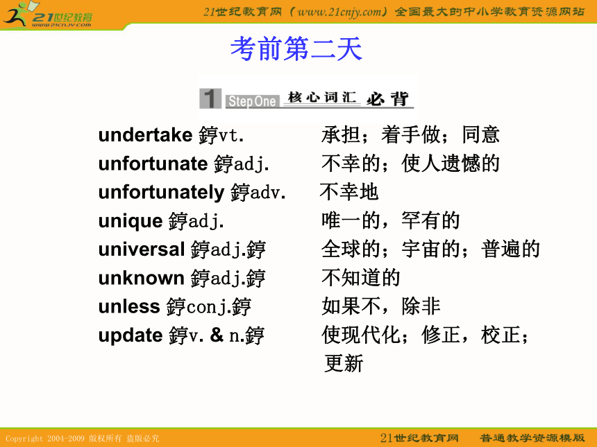 2010届高考英语复习课件：考前特训（第2天）