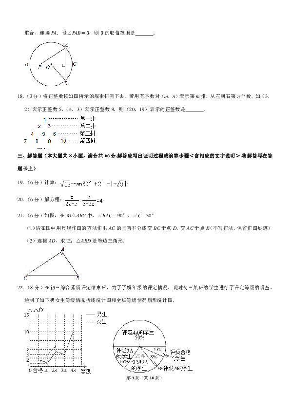 2019年5月广西玉林市中考数学模拟试卷（PDF解析版）