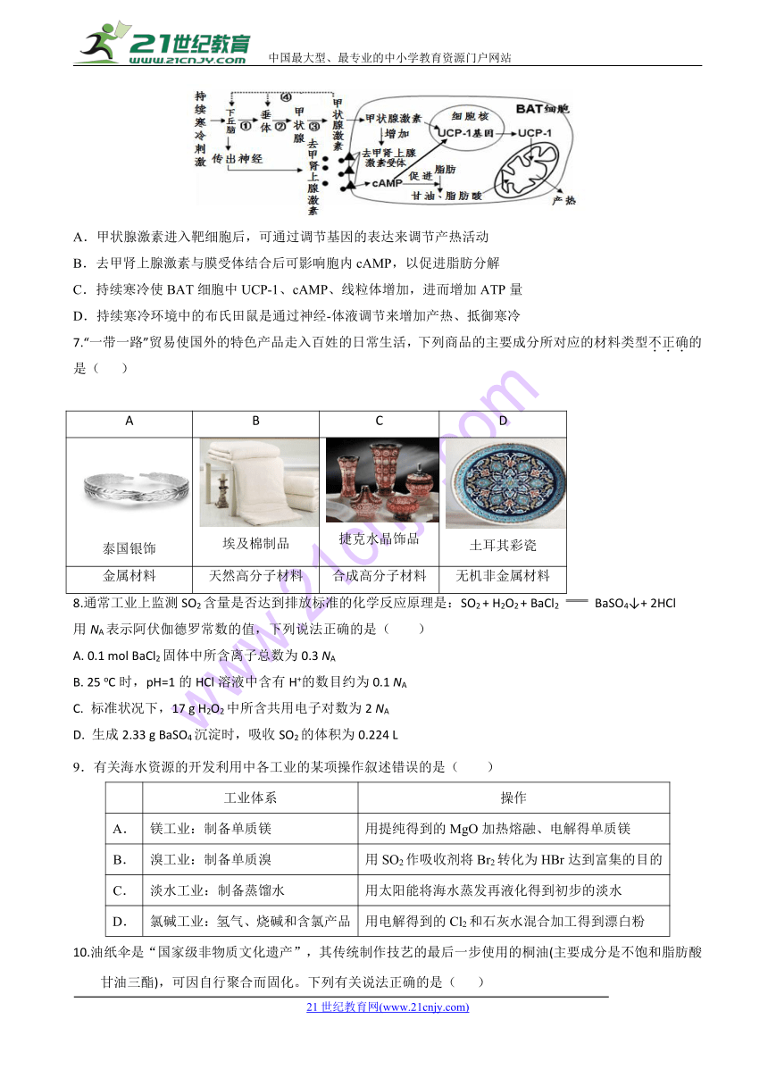 四川省泸州市2018届高三高考模拟考试理科综合试题 Word版含答案