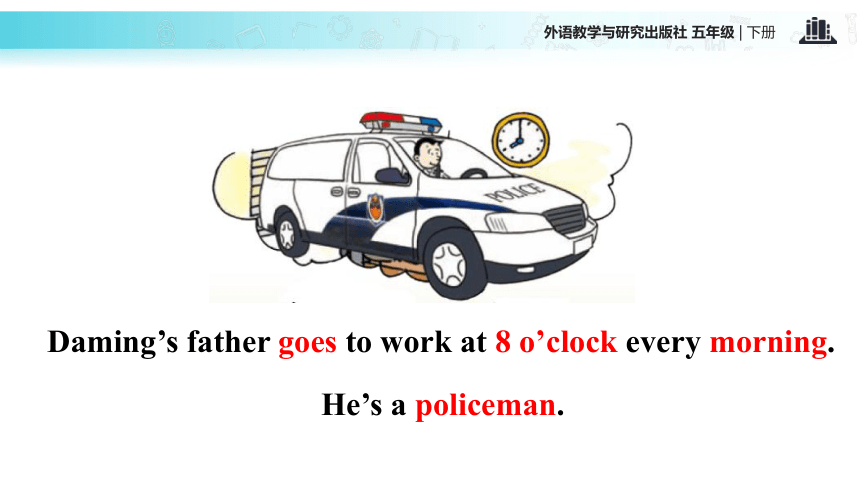 Module 7 Unit 1 My father goes to work at 8 o’clock every morning 课件