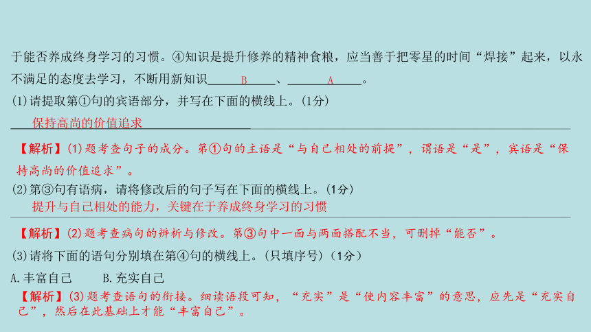 2021年陕西中考语文总复习课件 二轮专题一 基础运用训练解析（二）（83张PPT）