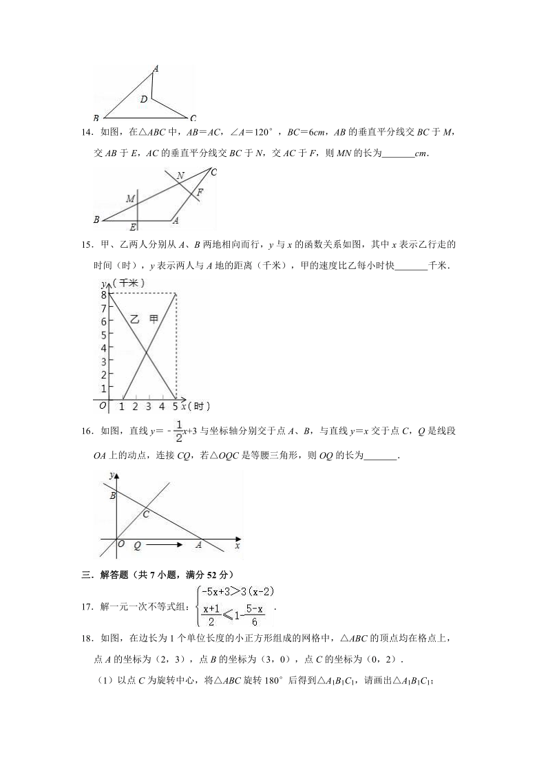 2020-2021学年浙教新版八年级上册数学期末复习试卷（Word版 含解析）