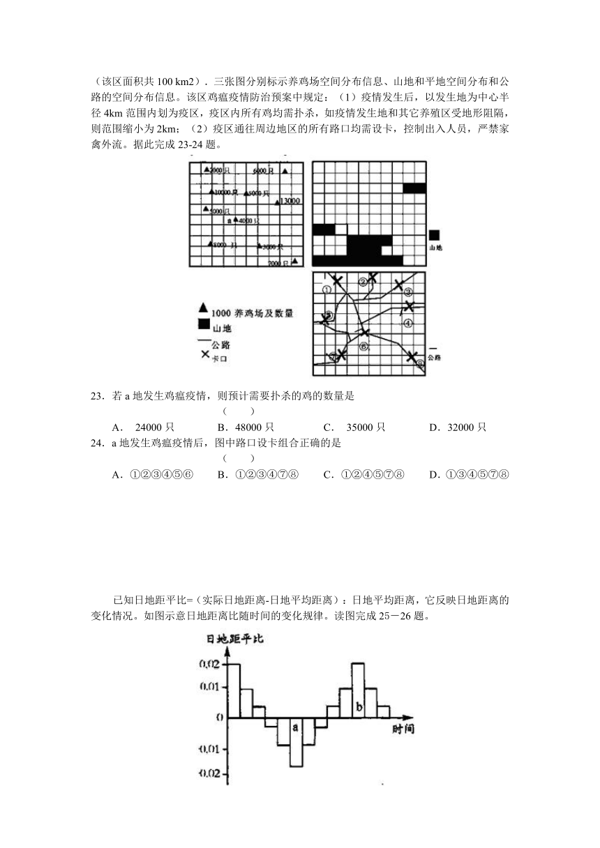 安徽省池州市2013届高三上学期期末文综试题