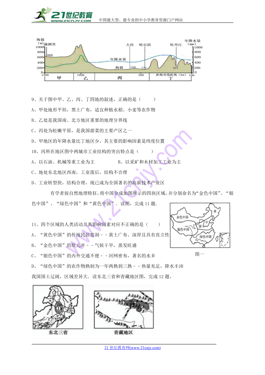 内蒙古巴彦淖尔市临河区2018届中考地理5月模拟试题