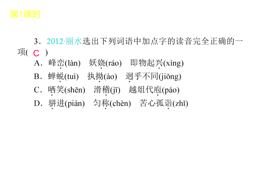 2013届浙江中考语文复习方案课件：第1篇积累与运用（新课标人教版）（共273张PPT）