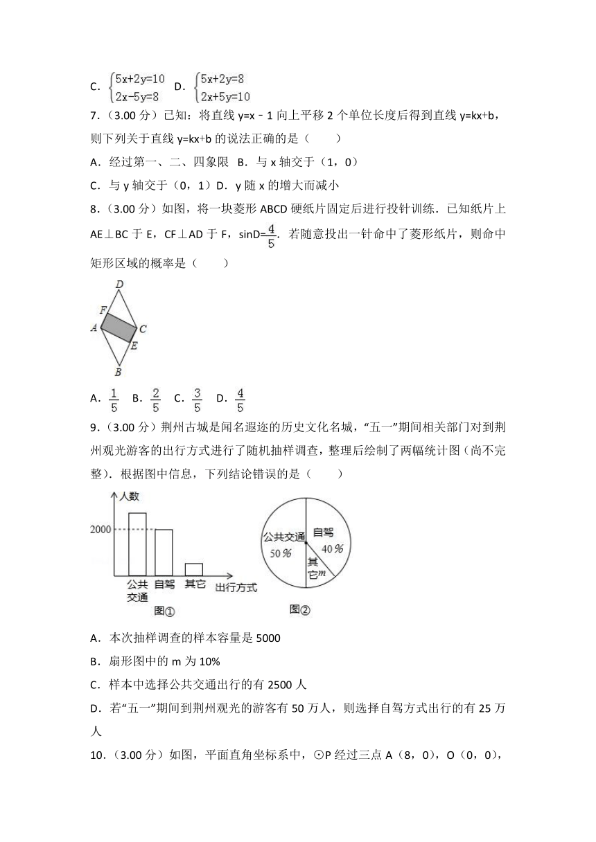 2018年湖北省荆州市中考数学试卷(Word解析版)