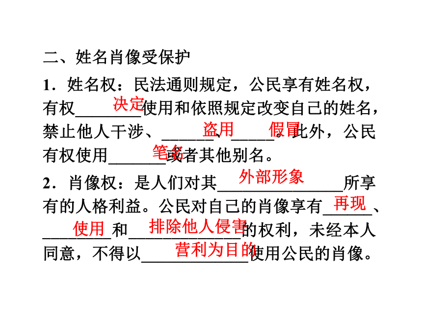 2017-2018学年人教版选修五  专题二第二框  积极维护人身权 课件（共39张）