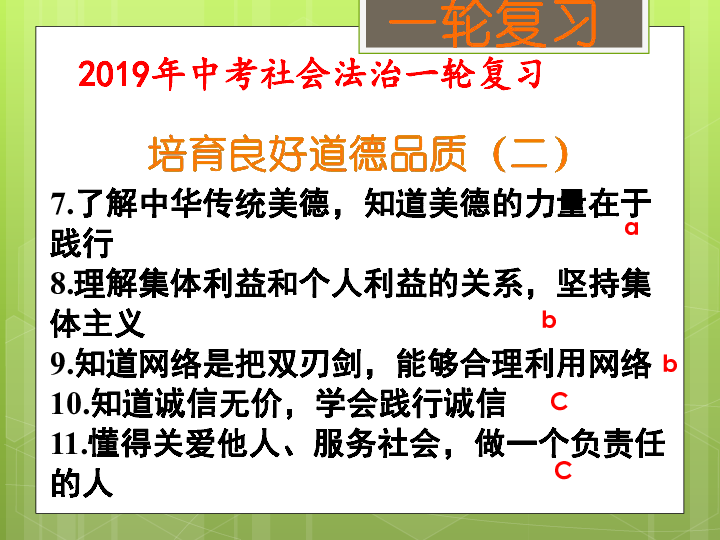 培育良好道德品质（二）（考点10、11）课件（18张PPT）