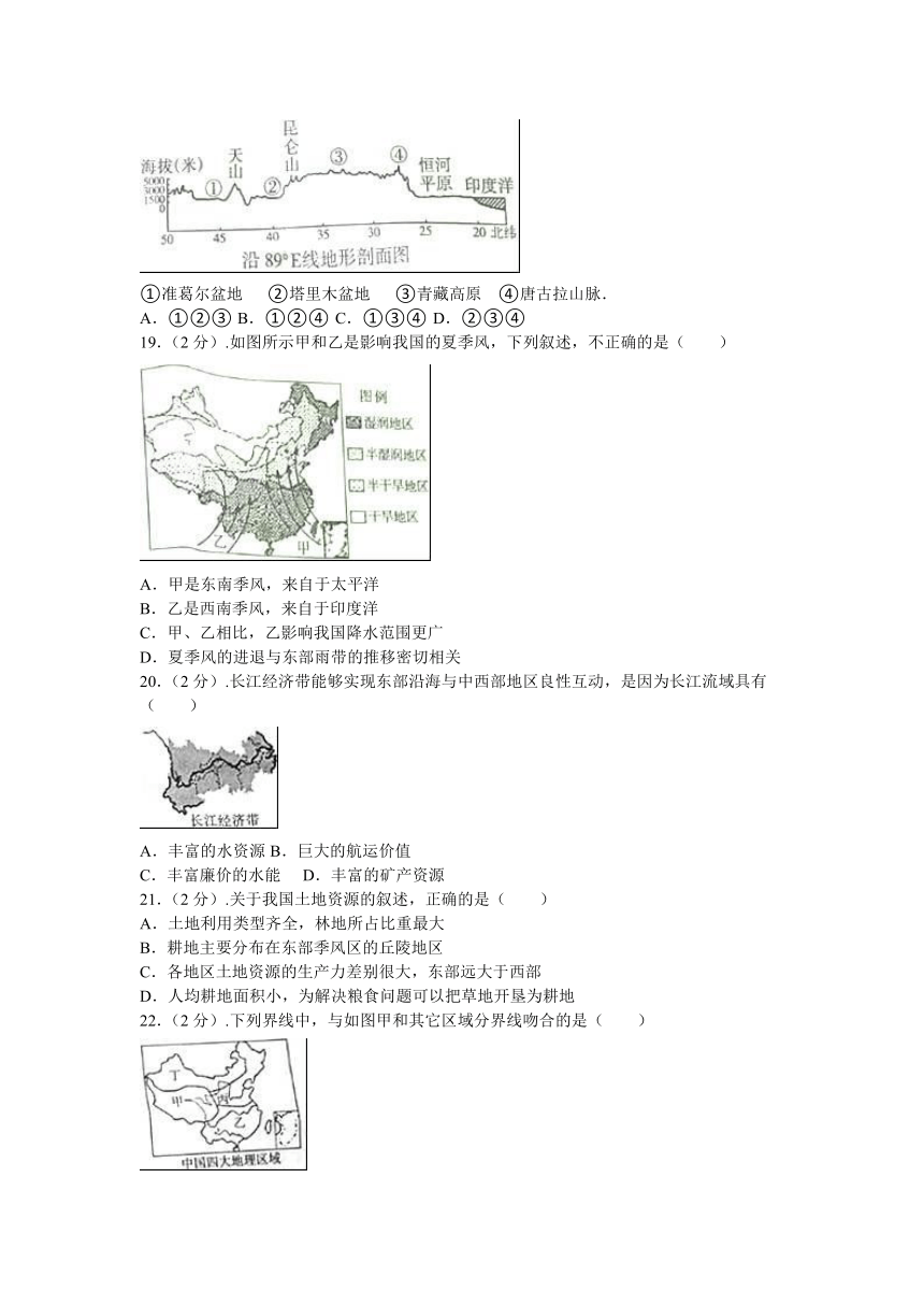 山东省聊城市2016年中考地理试卷（解析版）