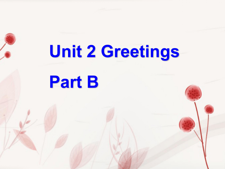 Unit 2 Greetings PB 课件