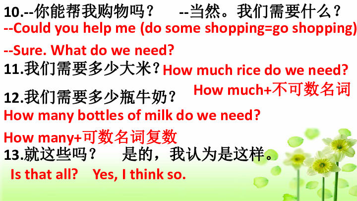 Unit 4 Having fun Topic 1 What can I do for you? 复习课件（共13张PPT）