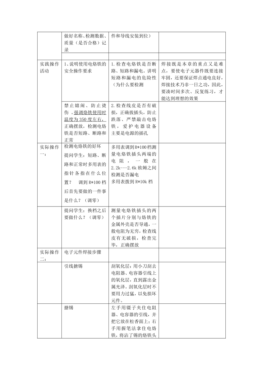 电子技术--------实验制作复习课教案