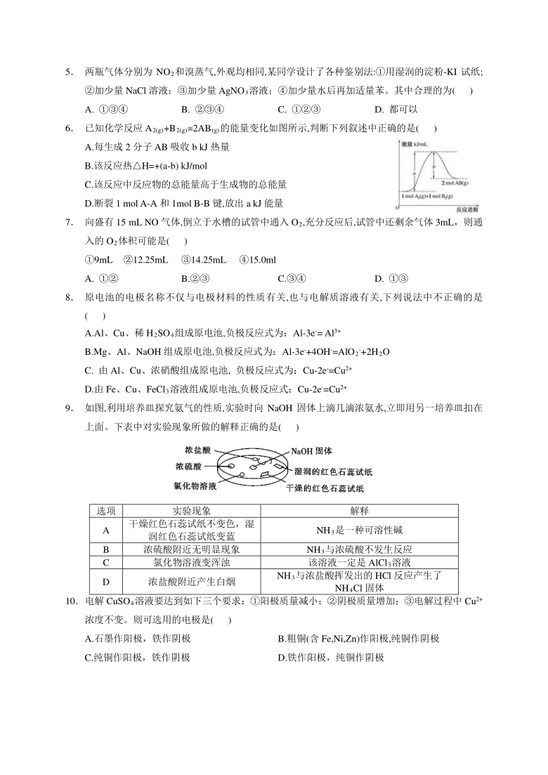 宁波市慈湖中学2020-2021学年高二上学期期中考试化学试题（PDF版，含答案）