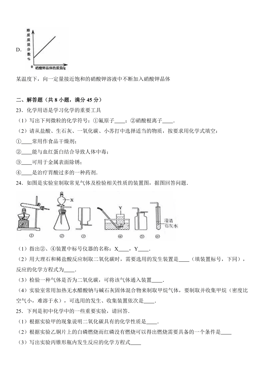 山东省青岛市黄岛区2016-2017学年九年级（上）期末化学试卷（解析版）