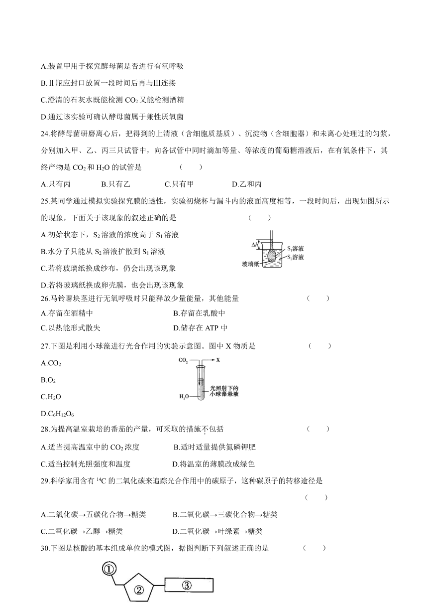 辽宁省大连市2016-2017学年高一上学期期末考试生物试题 Word版含答案