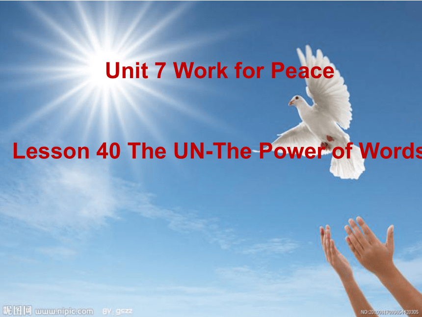 Lesson 40 The UN — The Power of Words课件