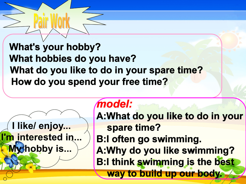 >Unit 7 Enjoy Your Hobby Lesson 37 What’s Your Hobby ? 课件