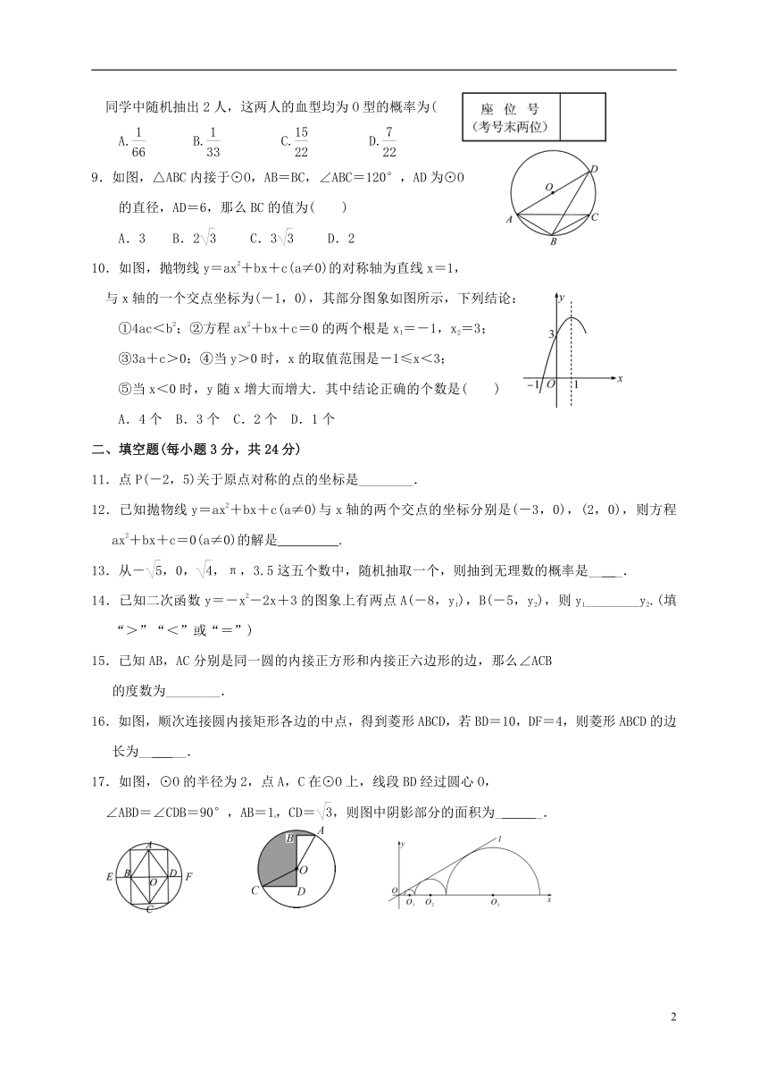 辽宁省大石桥市水源镇2017-2018学年九年级数学上学期期末模拟试题新人教版（含答案）